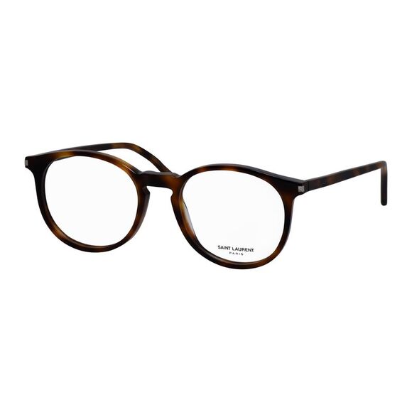 Saint Laurent SL 106 002 Havana Plastic Round Eyeglasses...